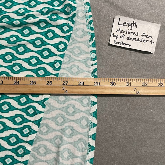 Chicos Womens 2 Size L Ikat Teal Soft Modal Knit Tunic Top Coastal Preppy Chic - Picture 9 of 9